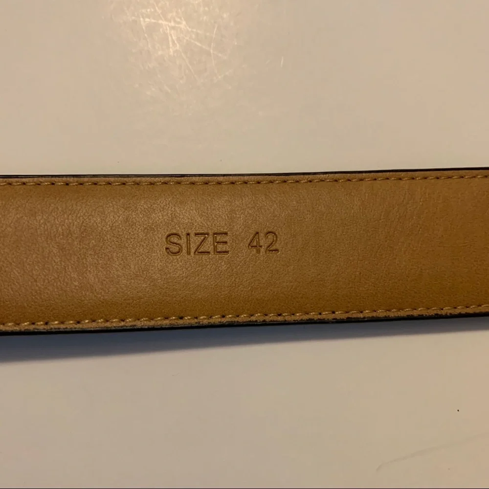 Dockers Belt Genuine Leather Mens Size 42 Black Dress Belt Work Casual Daily